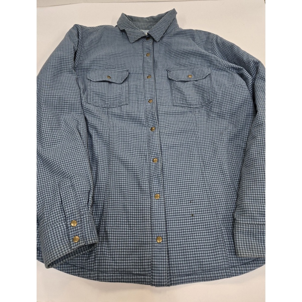 L.L. Bean Women’s Large Quilted Fleece Lined Shirt Jacket Blue Insulated 284045
